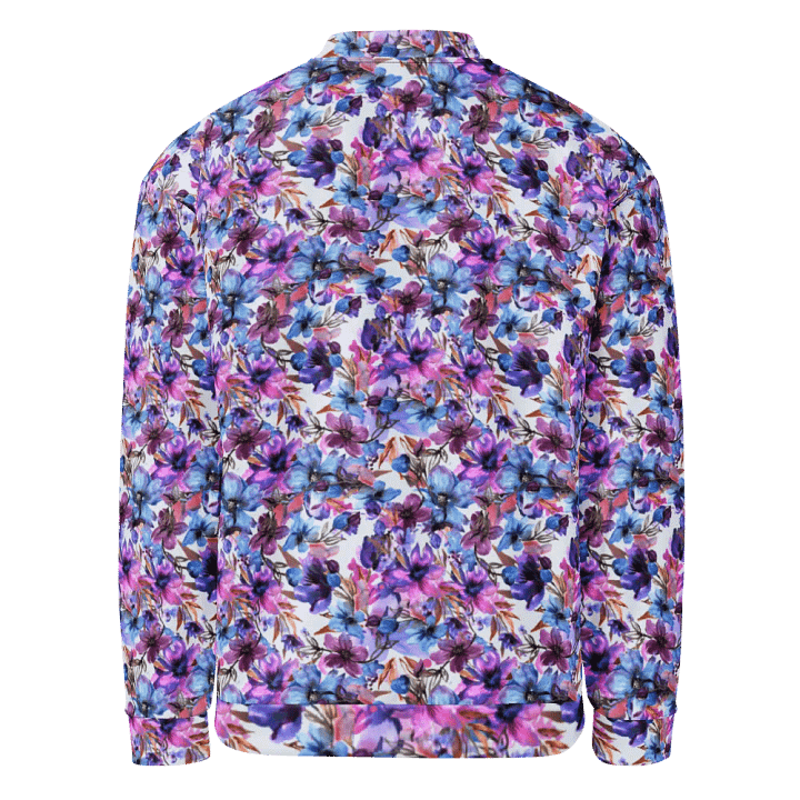 Purple Flowers Bomber Jacket product image (2)