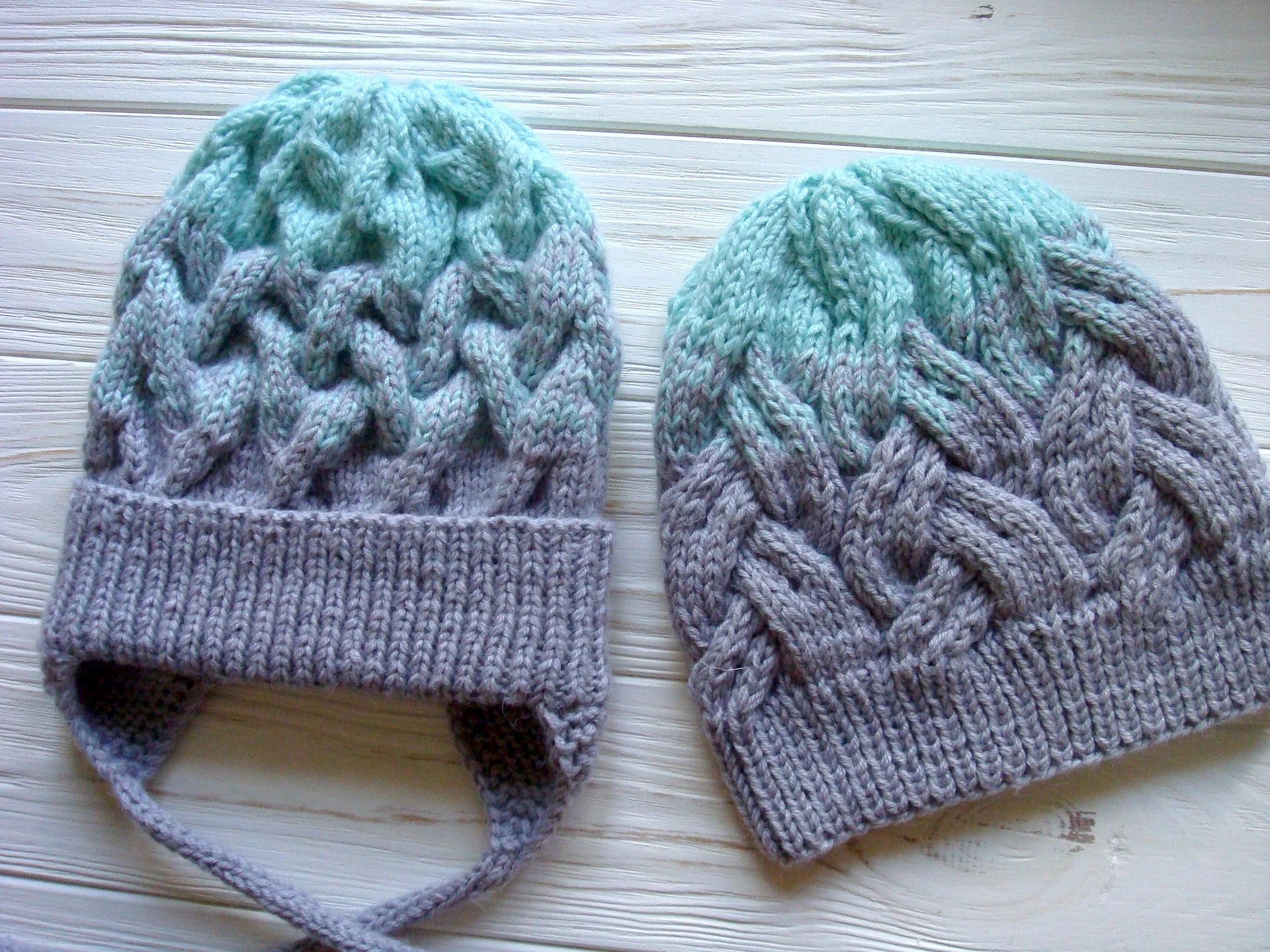Gradient Two-Colors Knit Hat Pattern product image (8)