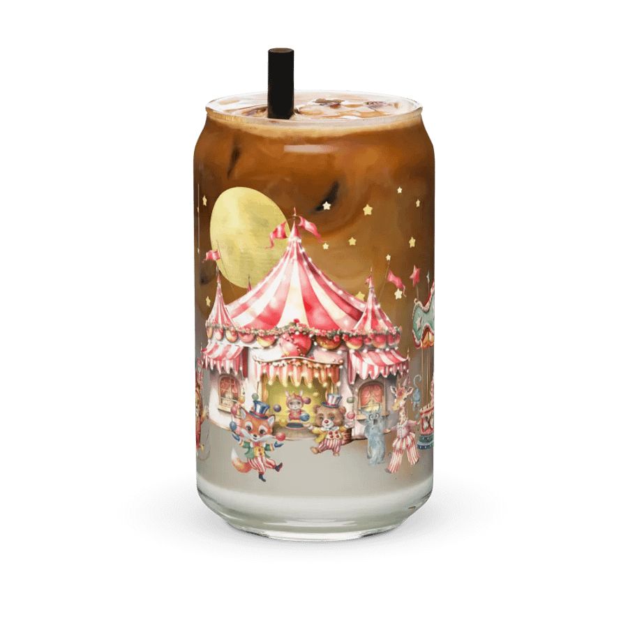 Midnight Circus Glass Can | 16oz – Whimsical & Elegant Drinkware product image (6)