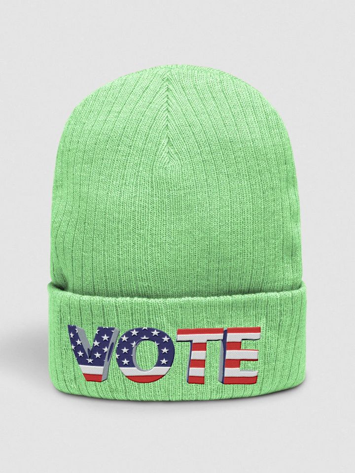 Patriotic Vote Ribbed Beanie product image (6)