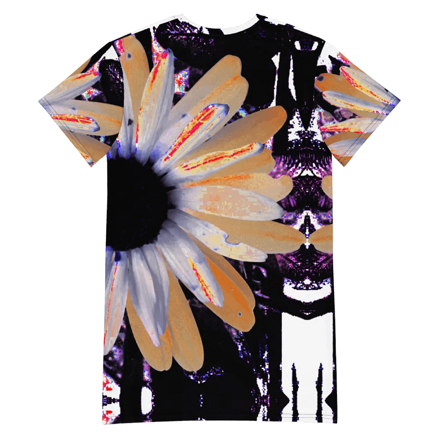 Abstract Neon Daises Ladies T Shirt Dress product image (9)