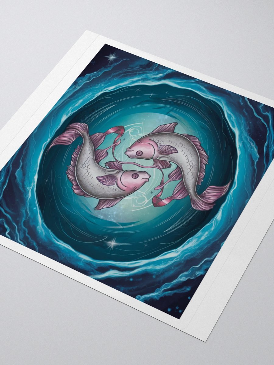 Mesmerizing Pisces Zodiac Sticker - Dual Fish in Celestial Waves, Exclusive Design product image (7)