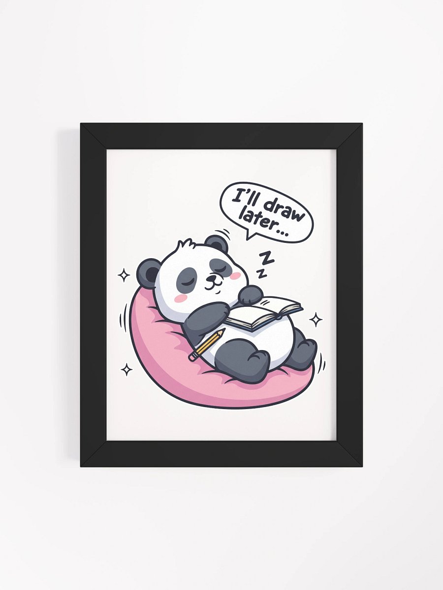 Procrastination Panda Framed High-Quality Matte Poster product image (4)