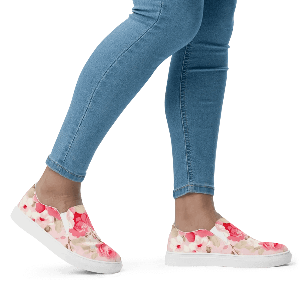 Pink Rose Garden Women's Canvas Shoes product image (4)