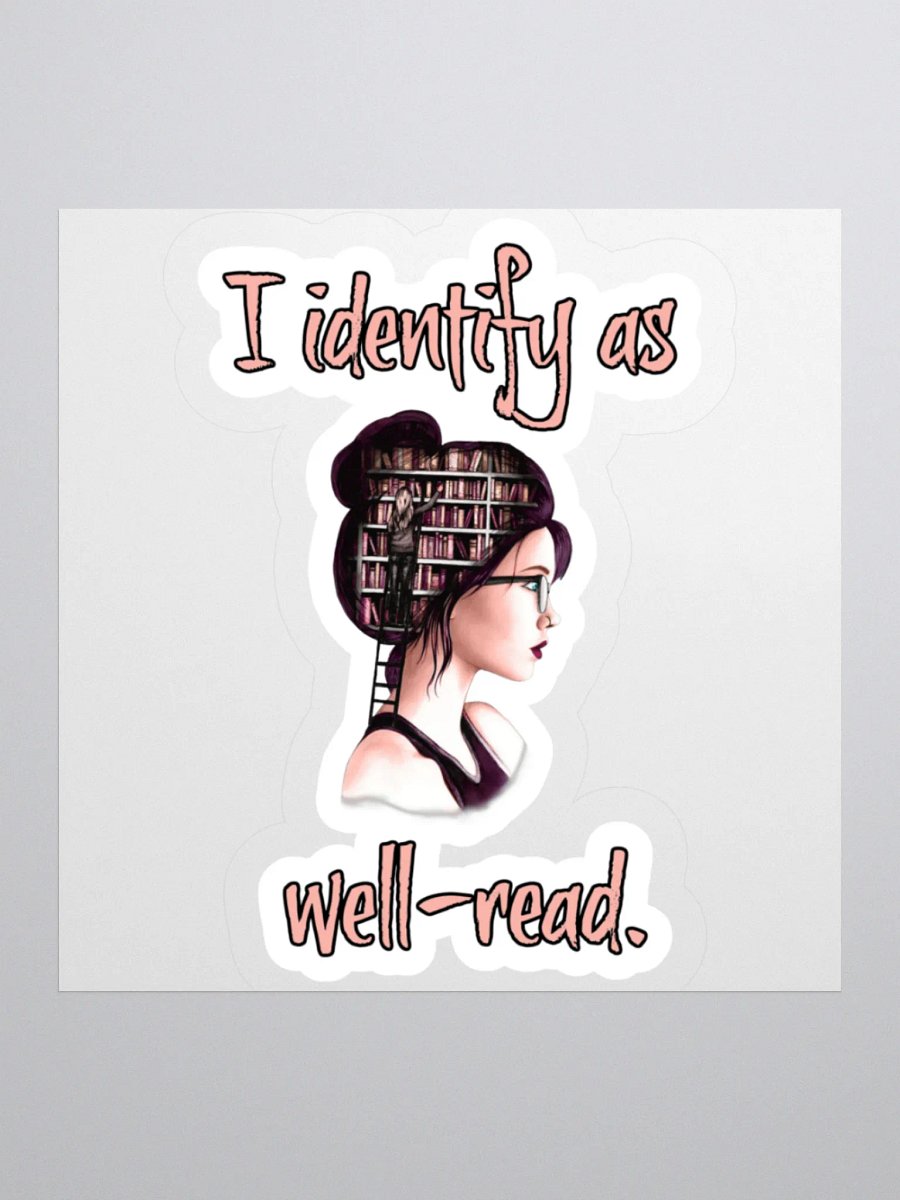 I Identify As Well-Read (Library In Her Head) Sticker product image (1)