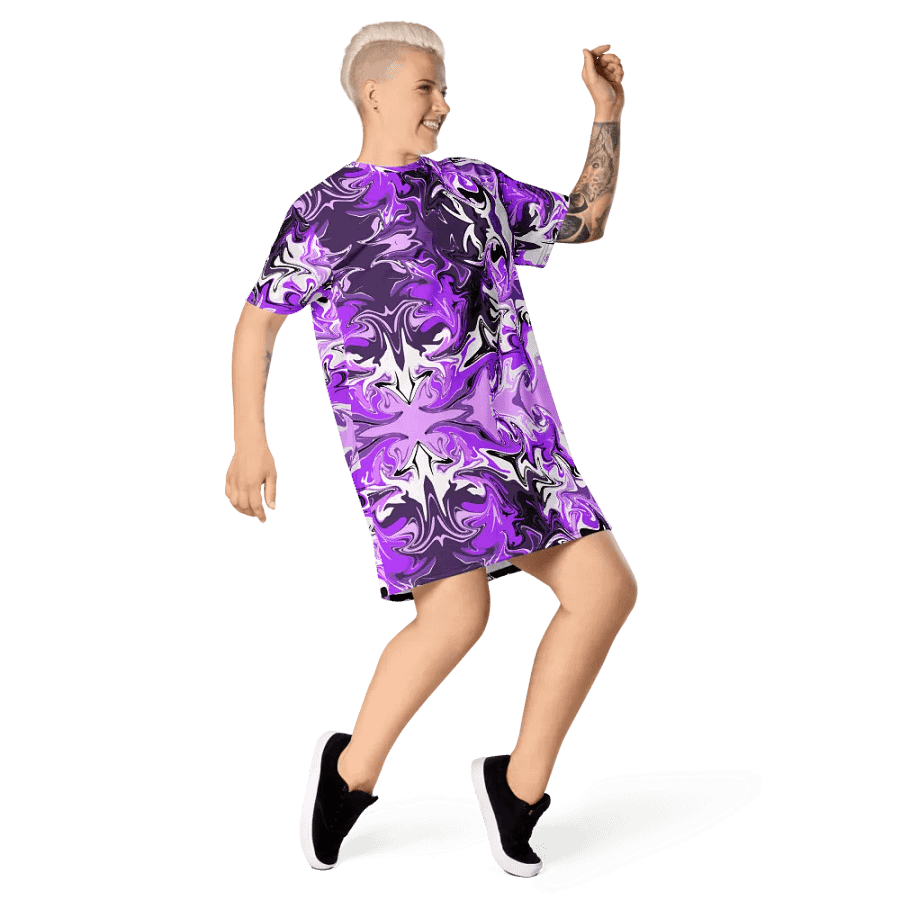 Purple Swirl Pattern T-Shirt Dress product image (8)