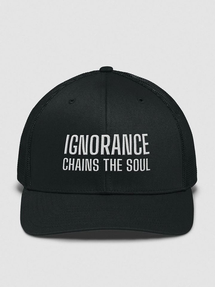 Interactive Crossword Trucker Hat | life motto IGNORANCE CHAINS THE SOUL product image (2)