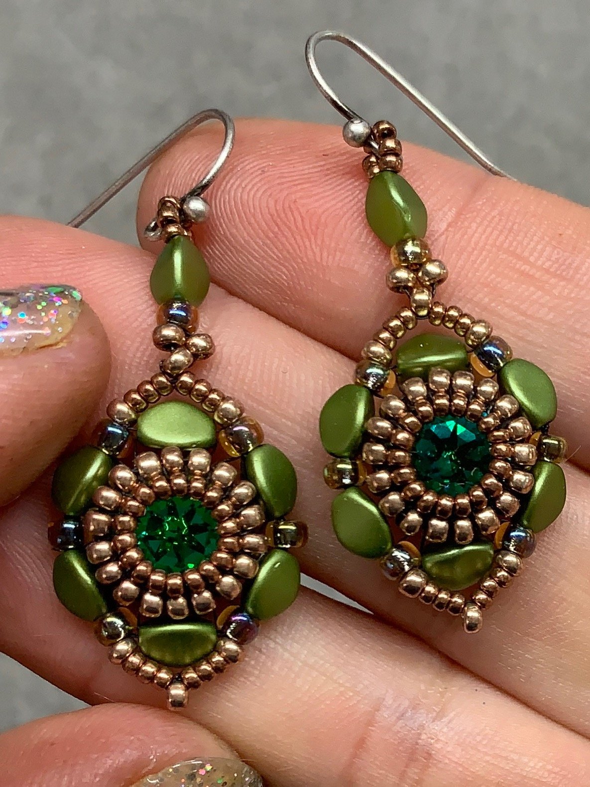 Spellbound Beaded Earrings - Green product image (2)