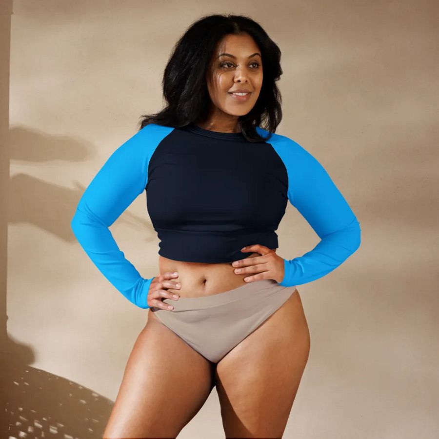 Sassy Blue Block Crop Shirt product image (11)