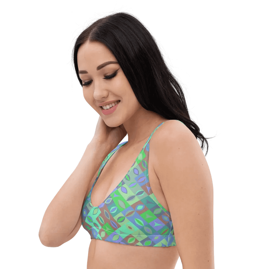 Colorful Vector Patterns Design Padded Bikini Top - v7 product image (5)