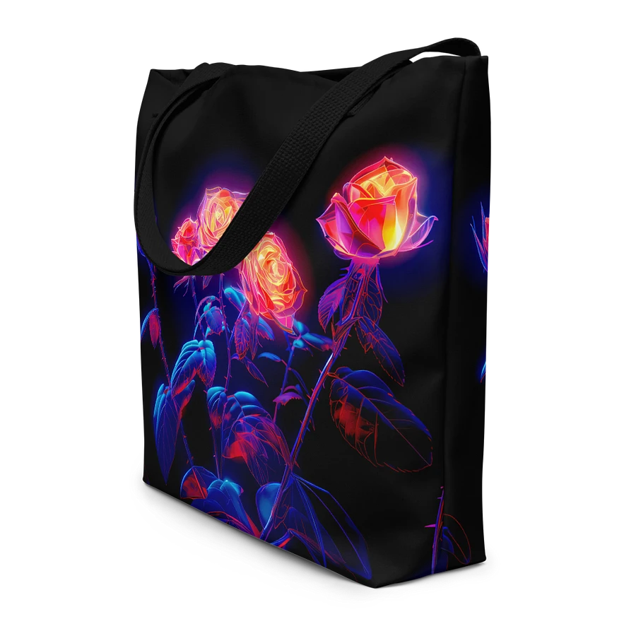 Tote Bag: Elegant Glowing Neon Roses Dark Edgy Fashion Stylish Design product image (4)