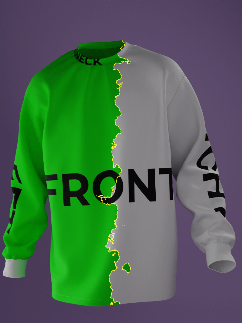 Sweatshirt No Rib Waist Mockup with Texture Transition and Glowing Effect (360 and Walking Animation) product image (1)