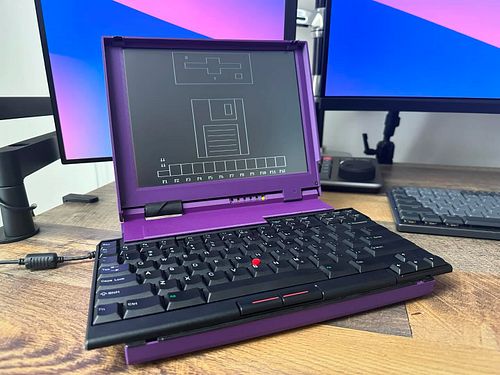 Sneak peek of my 100% #3dprinted case for the IBM 701C. This one was done in violet Carbon Fiber reinforced PETG on my #bambu...
