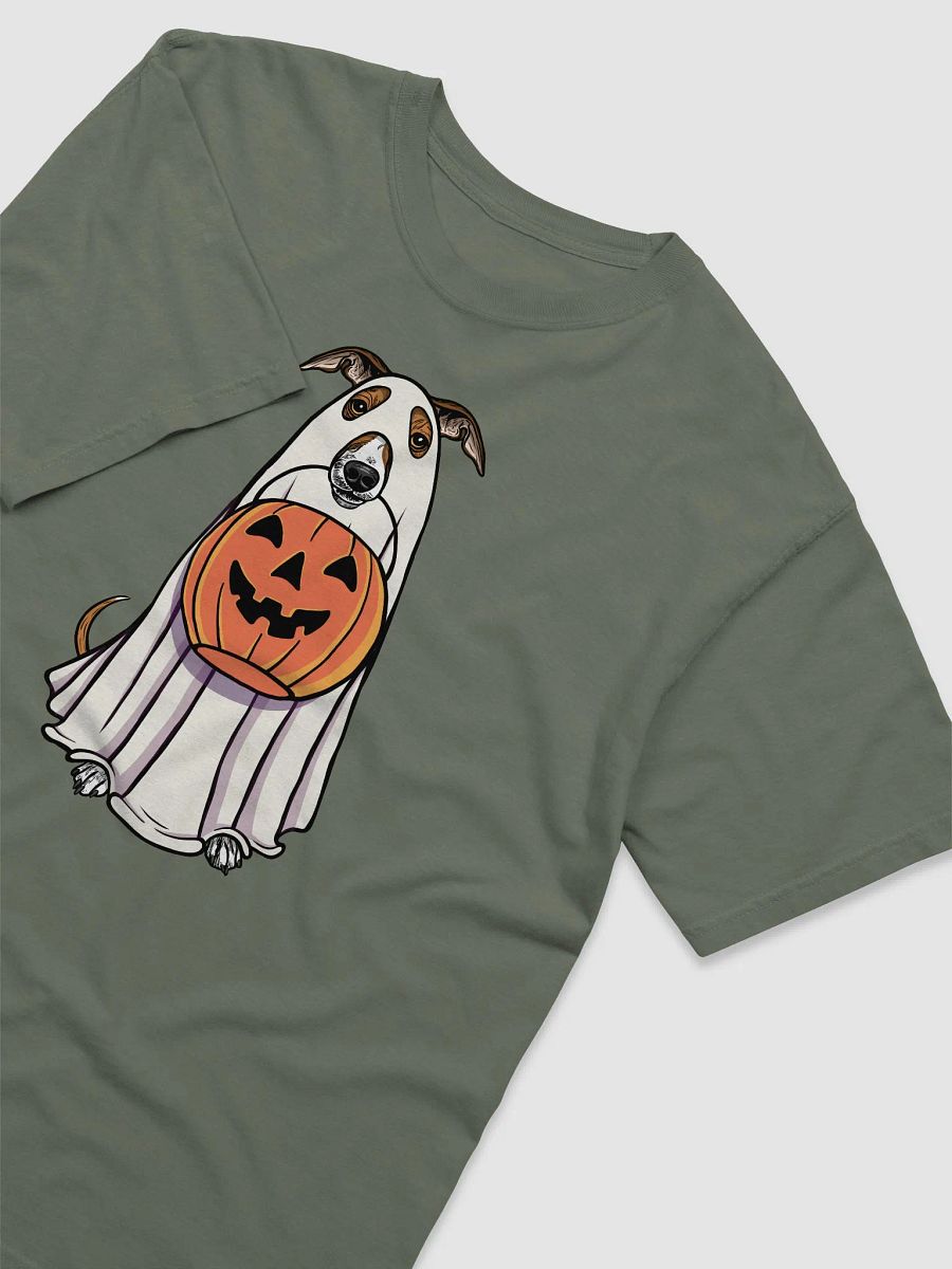Funny Halloween Italian Greyhound(Sable) T-Shirt | Funny Iggy Wearing a Ghost Costume and Holding a Pumpkin Basket product image (14)
