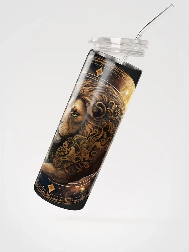 Embrace Leo's Fire with our Eco-Friendly Stainless Steel Zodiac Tumbler | Reusable Straw Included! product image (2)