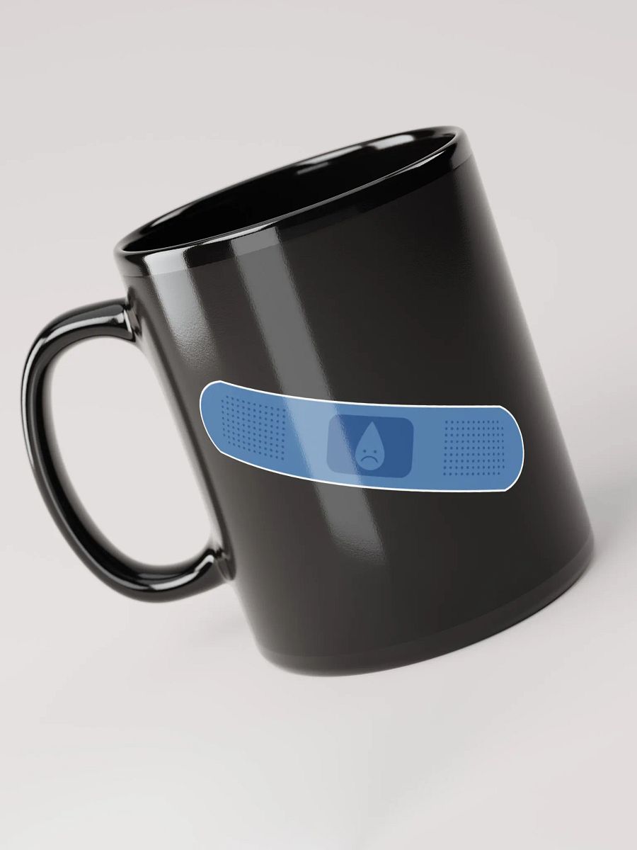Severance Lumon Band-Aid Mug – Black Glossy Psychological Satire Coffee Cup product image (3)