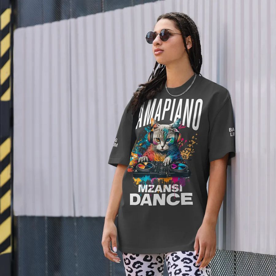 Amapiano Oversized Premium Oversized Faded T-Shirt product image (8)