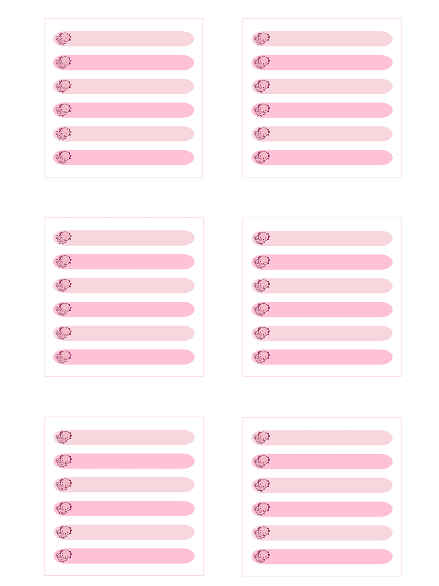 Printable Axolotl List Memo Pad product image (1)