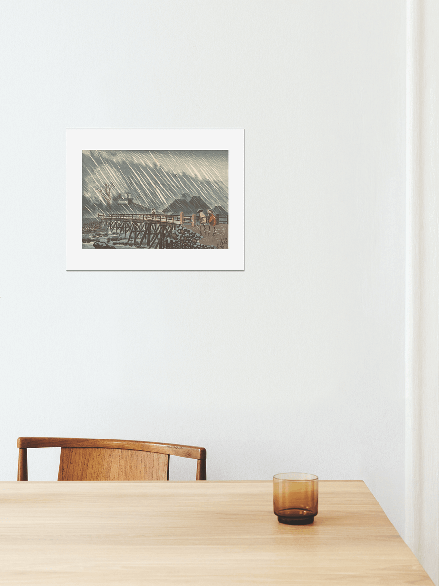 Rain at Mitsueda Bridge in Hakone - Kobayashi Kiyochika product image (4)