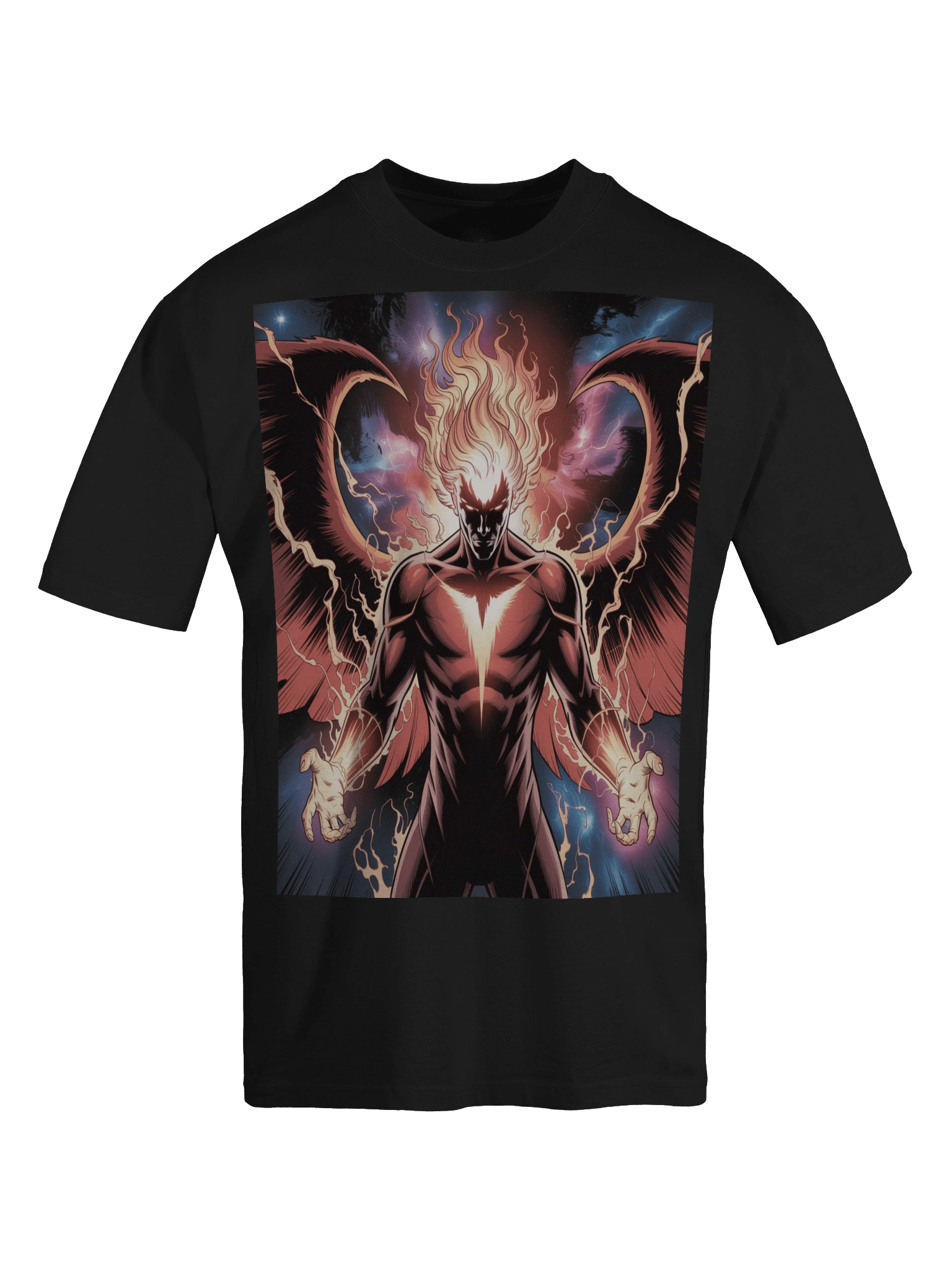 Dark Phoenix Inferno Eclipse Oversized Faded T-Shirt – Phoenix Fury Mantle product image (1)