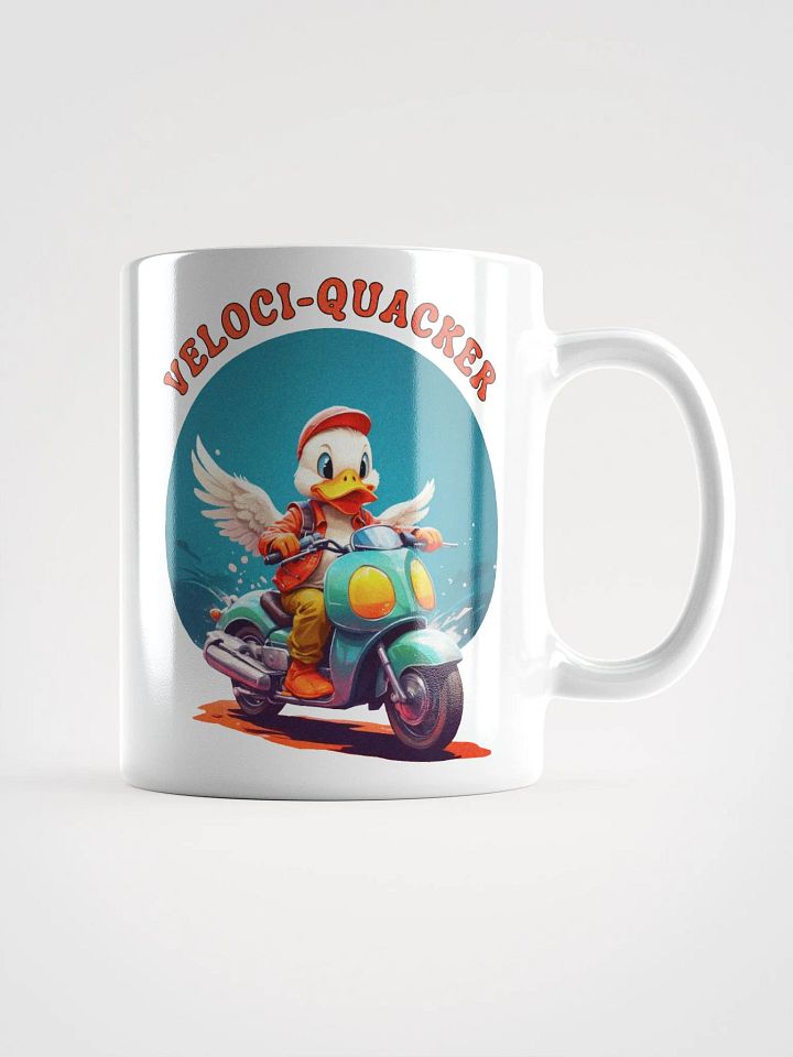 Novelty Graphic | White Coffee Mug | Veloci-Quacker product image (2)