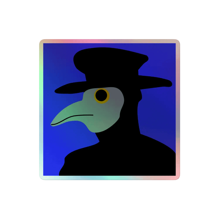 Plague Doctor Polaroid Style Holo Sticker product image (2)
