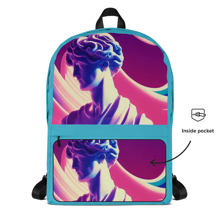Greek God retrowave city Pop backpack Sky Blue product image (6)