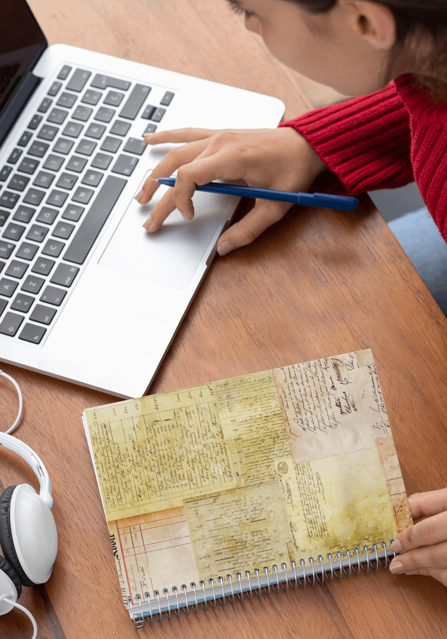 Vintage Grunge Old Letter Covered Notebook product image (2)