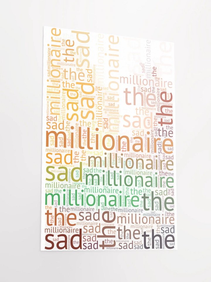 The Sad Millionaire - Word Art Poster product image (2)