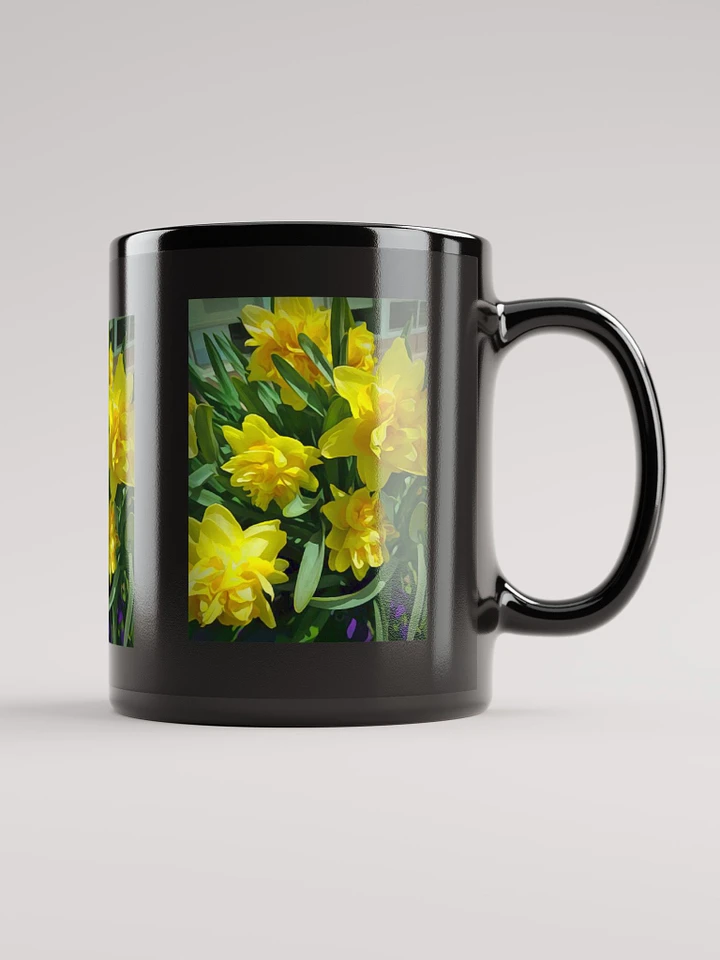 Bright Yellow Daffodils Black Coffee Mug product image (2)