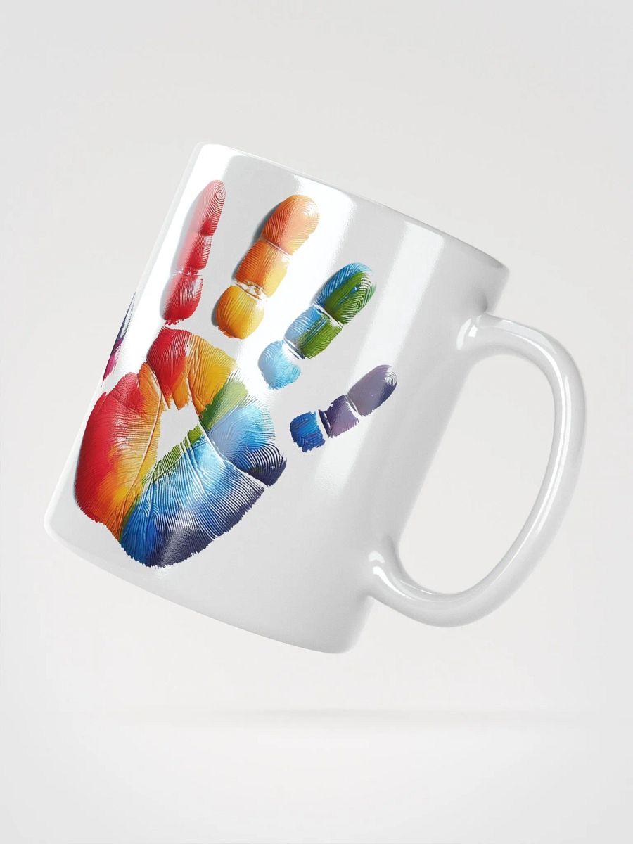Rainbow Hand Print #Stylish Glossy White Mug product image (2)