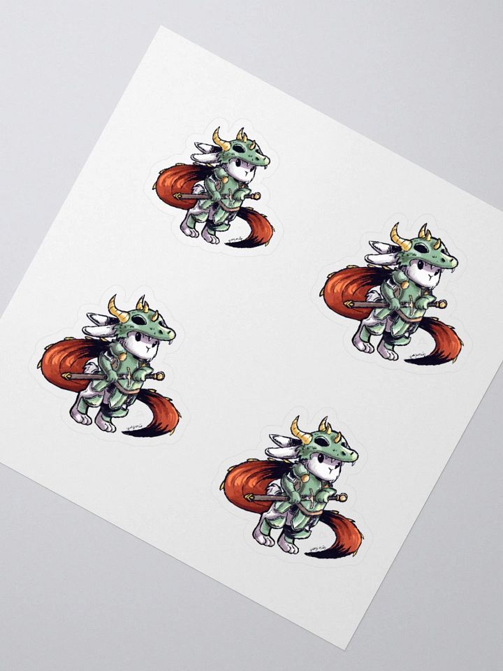 Rabbit Dragon Knight Stickers - Fantasy Animal Art Decals product image (2)