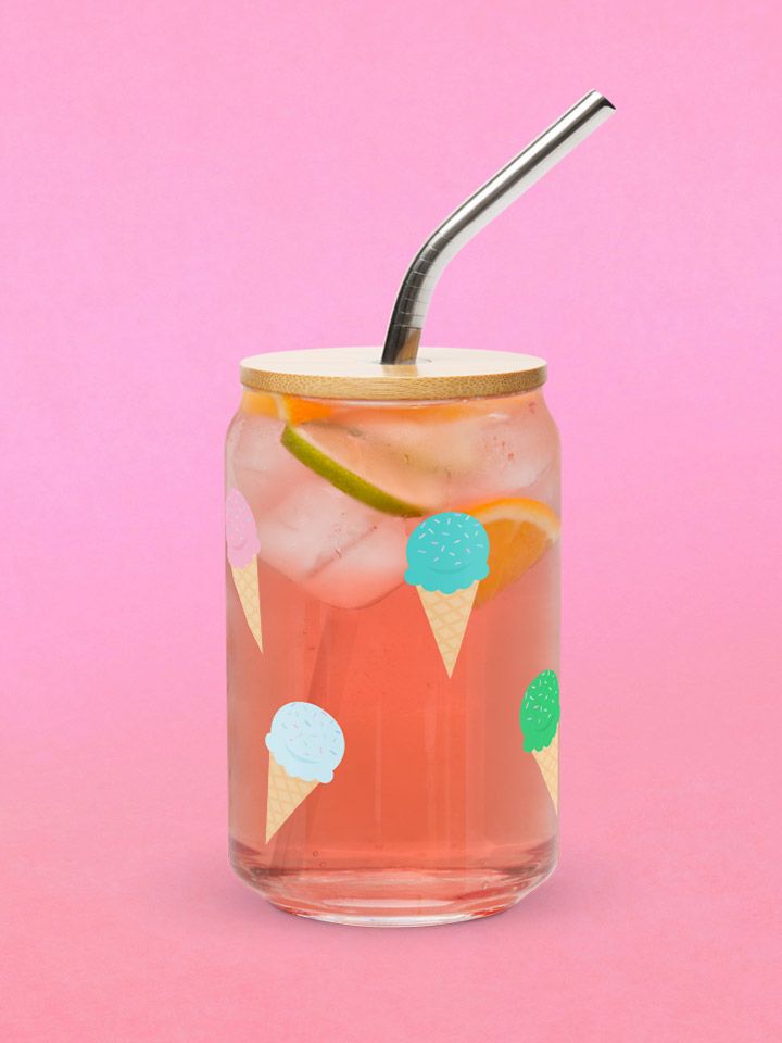 Plenty of ice cream cones on Can Shaped Glass product image (1)