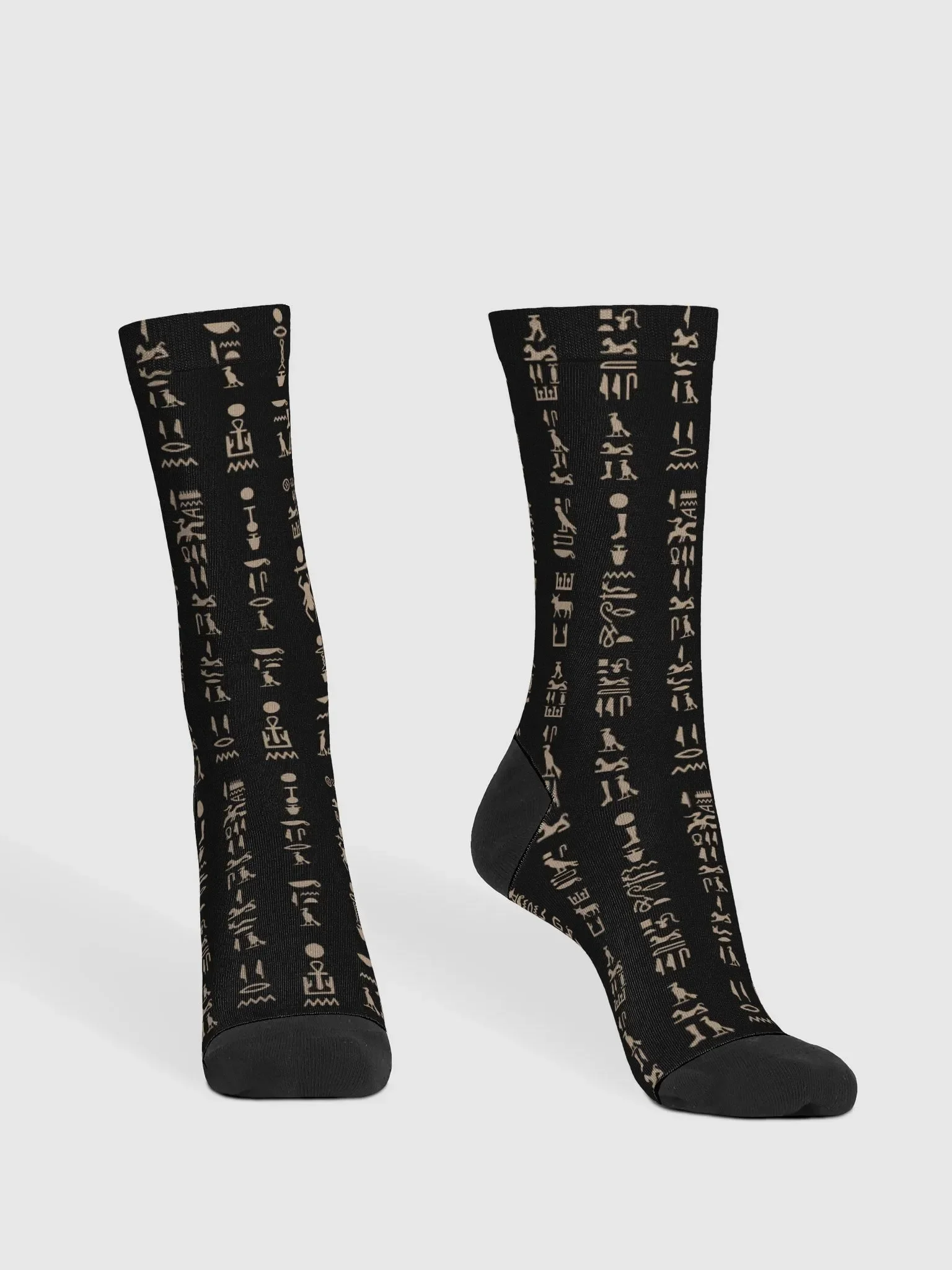 Isis Hieroglyphs Very Detailed Black Crew Socks product image (2)