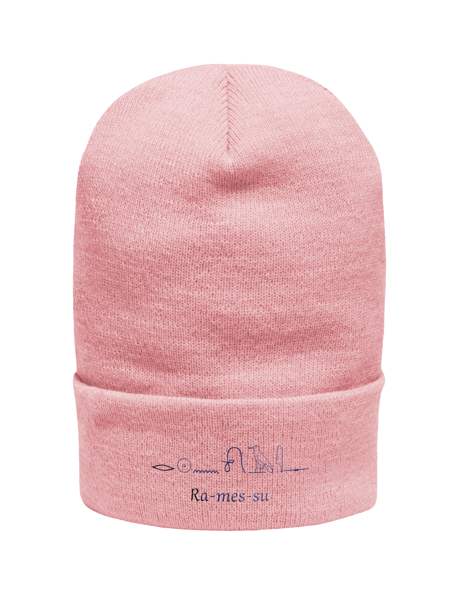 Ramses II Soft Pink Beanie Hat - Storm Edition with Authentic Hieroglyph Cartouche (Ra-mes-su) | Egyptian Winter Beanie product image (4)