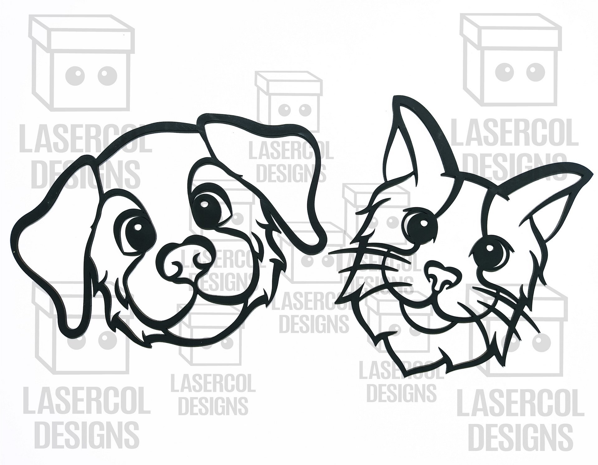 Cute Dog and Cat Wall Art - Laser Cut Files product image (2)