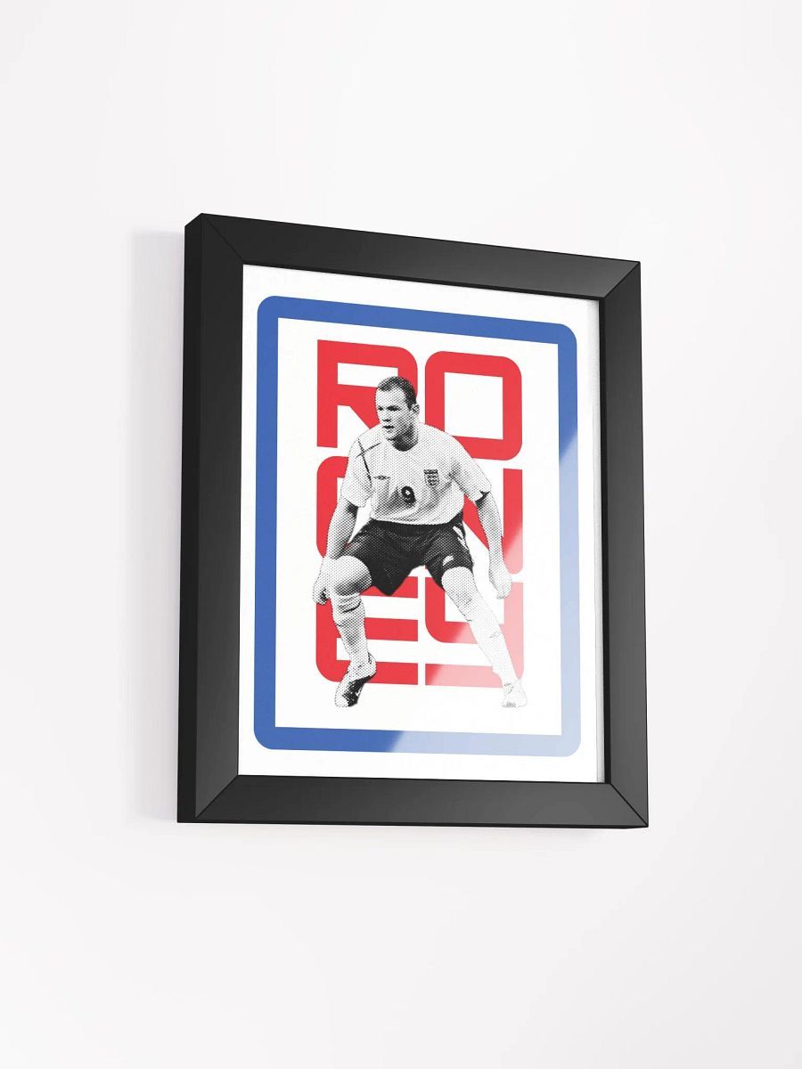 Wayne Rooney BW England Name Art Framed Print product image (1)
