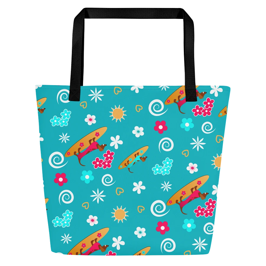 Surfing Dachshund Pattern All Over Print Tote product image (2)