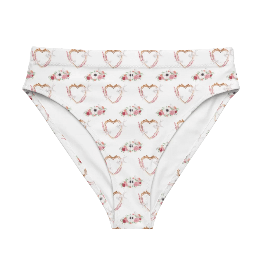 Watercolour Floral Pattern High Waisted Bikini Bottom - V6 product image (6)