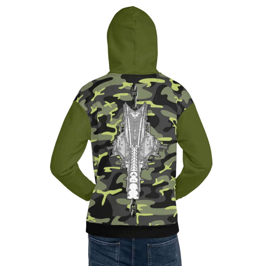 Green & Camouflage Foss double tug Sketch Hoodie product image (9)