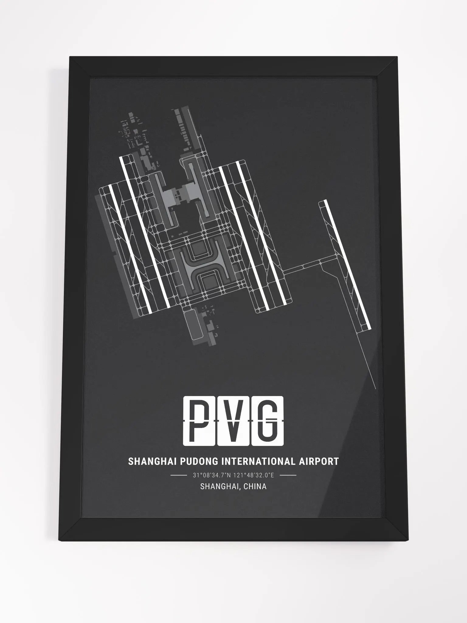 Framed Airport PVG Premium Map On Matt Paper product image (4)
