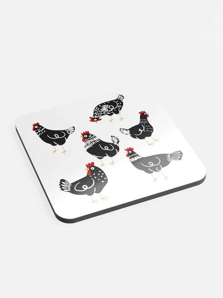 Chickens in Style Glossed Cork Coaster product image (2)
