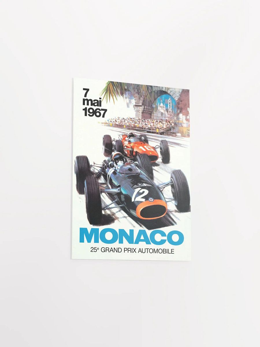 Monaco Vintage F1 Grand Prix, 1967 poster — Vintage Formula 1 poster, Monaco Grand Prix poster, retro travel poster, retro travel art product image (9)