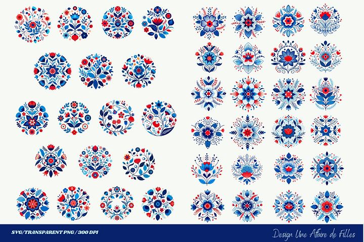 60 FLORAL SCANDINAVIAN VECTOR CLIPART product image (2)