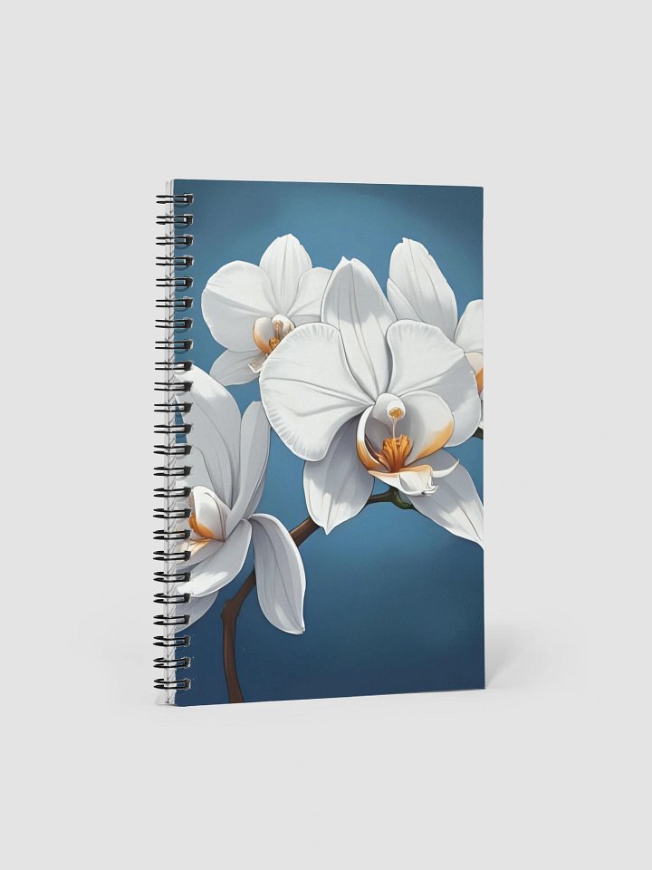 White Orchid Spiral Dot Notebook product image (1)