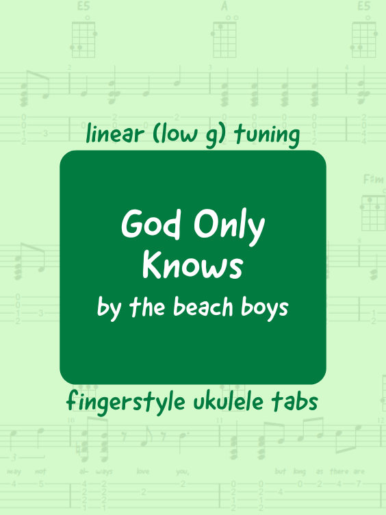 The Beach Boys - God Only Knows (uke tabs) product image (1)