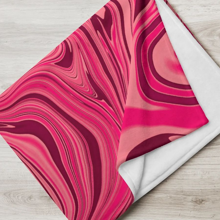 Throw Blanket - Shades of Magenta Pink Digital Fluid Art product image (8)