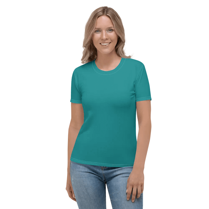 Plain Teal Green Light Summer Women's Crewneck Polyester Heavyweight Premium T-Shirt by Treasure Pie product image (1)