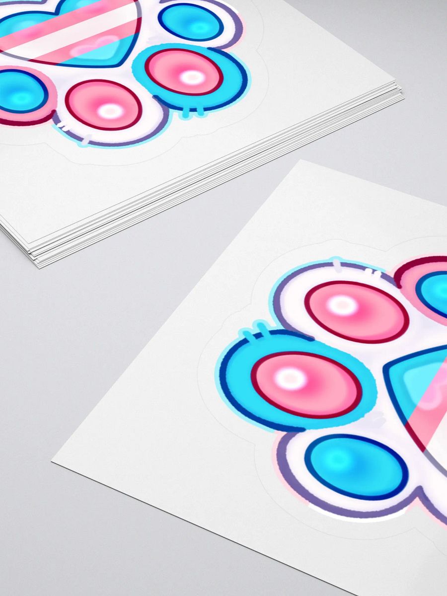 Trans Pride Paw Print Kiss Cut Stickers product image (4)