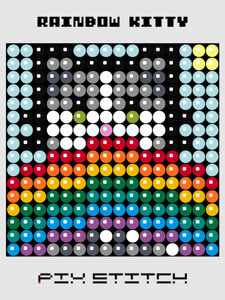 Rainbow Kitty Pixel Art product image (1)